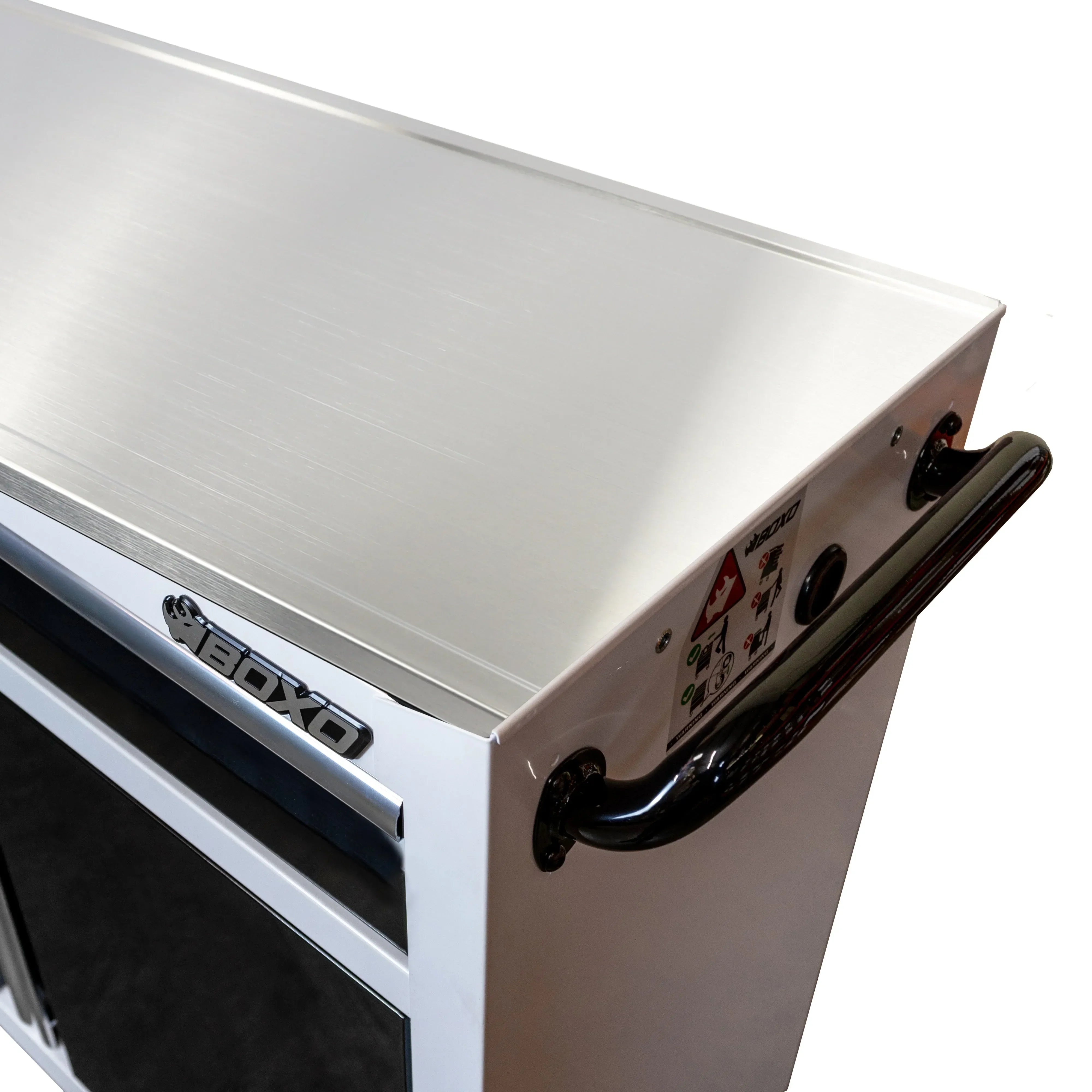 Tech Series | 45" Mobile Stainless Steel Workbench with Storage and Power | White