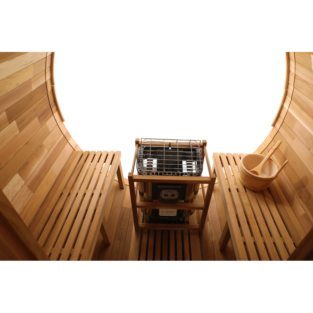 Blisspod | Prague | Canadian Red Cedar Outdoor Steam Barell Sauna | Full Glass Back