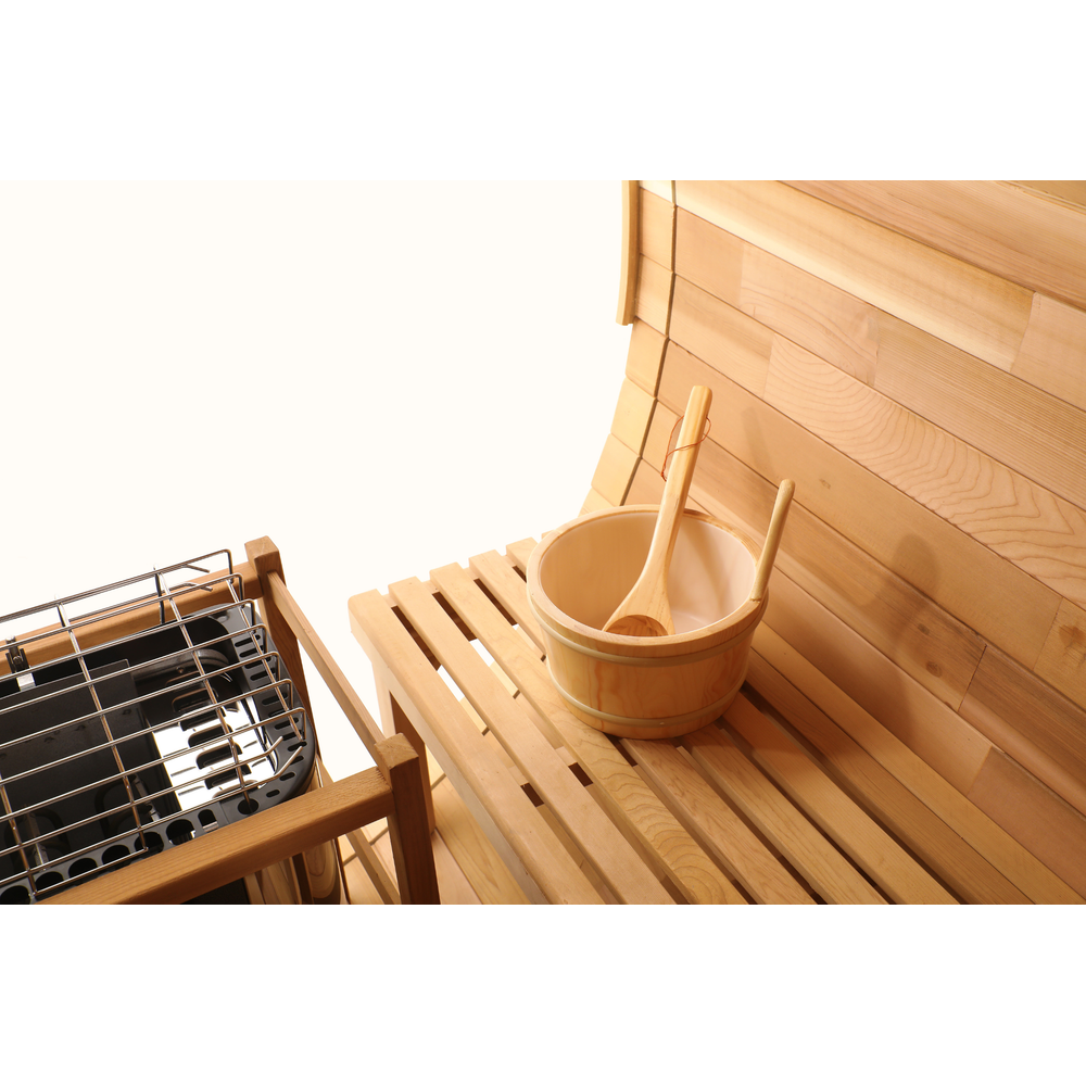 Blisspod | Prague | Canadian Red Cedar Outdoor Steam Barell Sauna | Full Glass Back