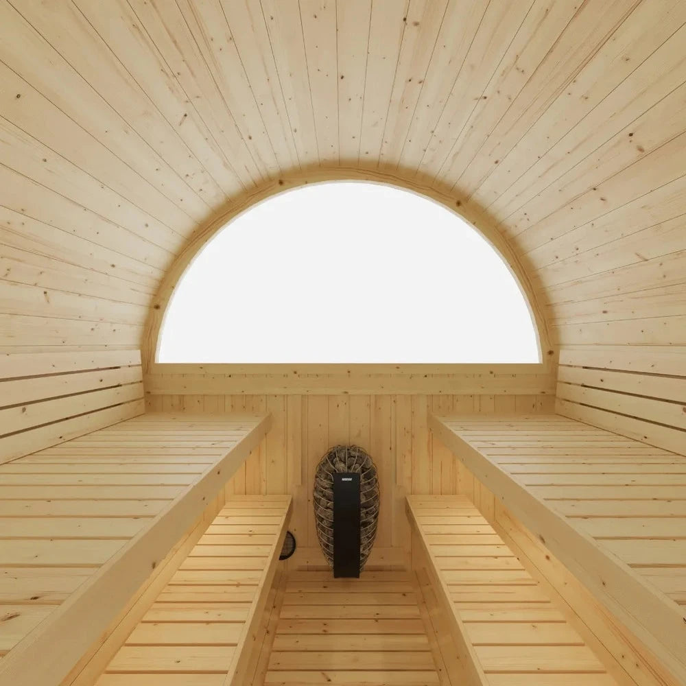 Vassa Finnish Barrel Sauna with WiFi Heater - Finnish Sauna Builders