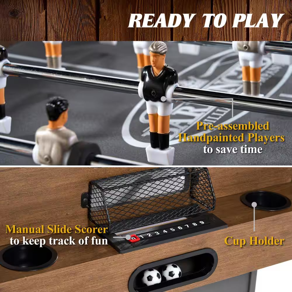 Urban Collection 54 In. 3-In-1 Combination Game Table with Air Powered Hockey, Foosball and Table Tennis