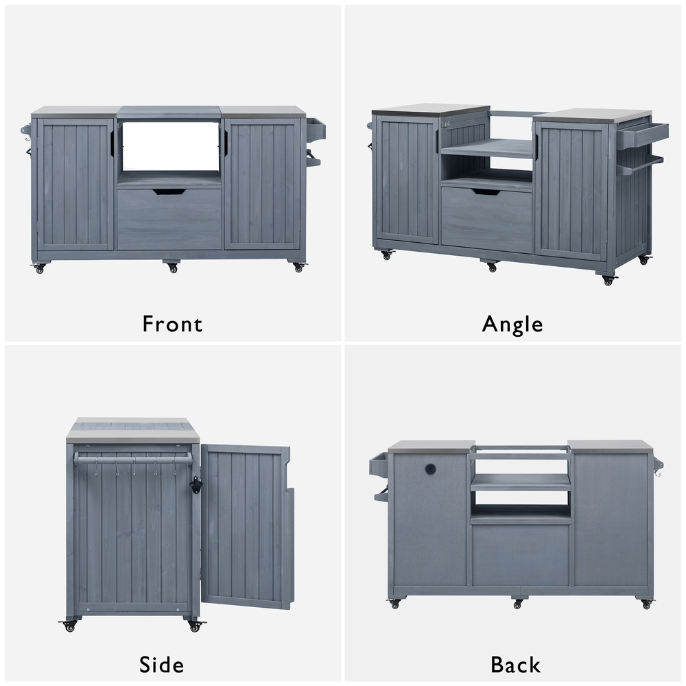 K&K 66.5" Outdoor Kitchen Island for Big Green Egg Grills