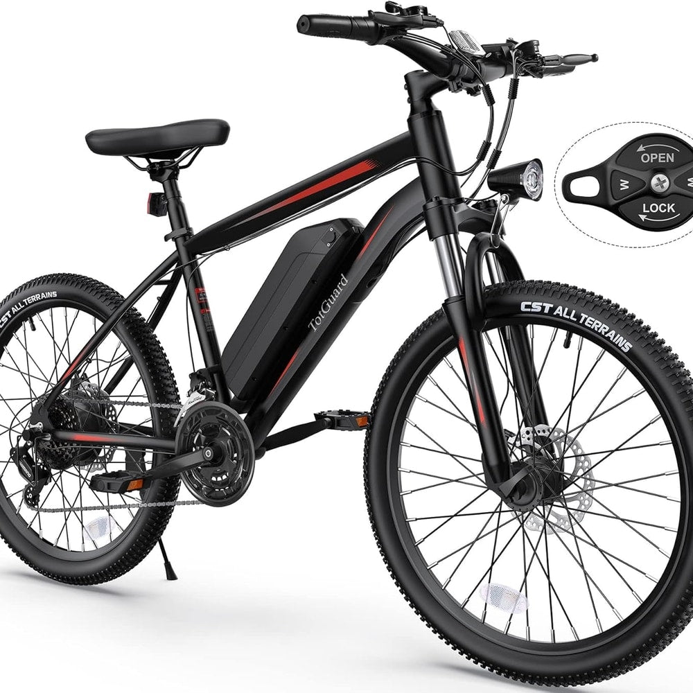 Electric Bike for Adults, 26" Ebike with Peak 500W Brushless Motor, Electric Mountain Bike with 374Wh Removable Battery, 50 Miles Electric Bicycle with Suspension Fork, 21 Speed, LCD Display.