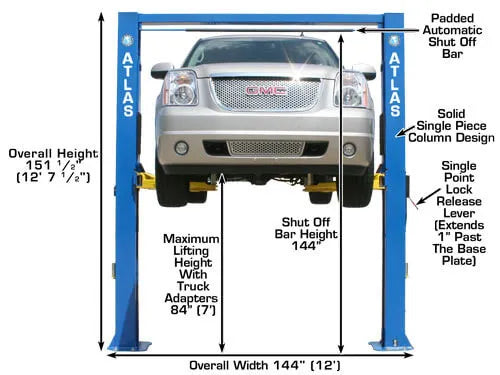 Atlas OHX-10X Extra Wide Extra Tall Two Post Lift