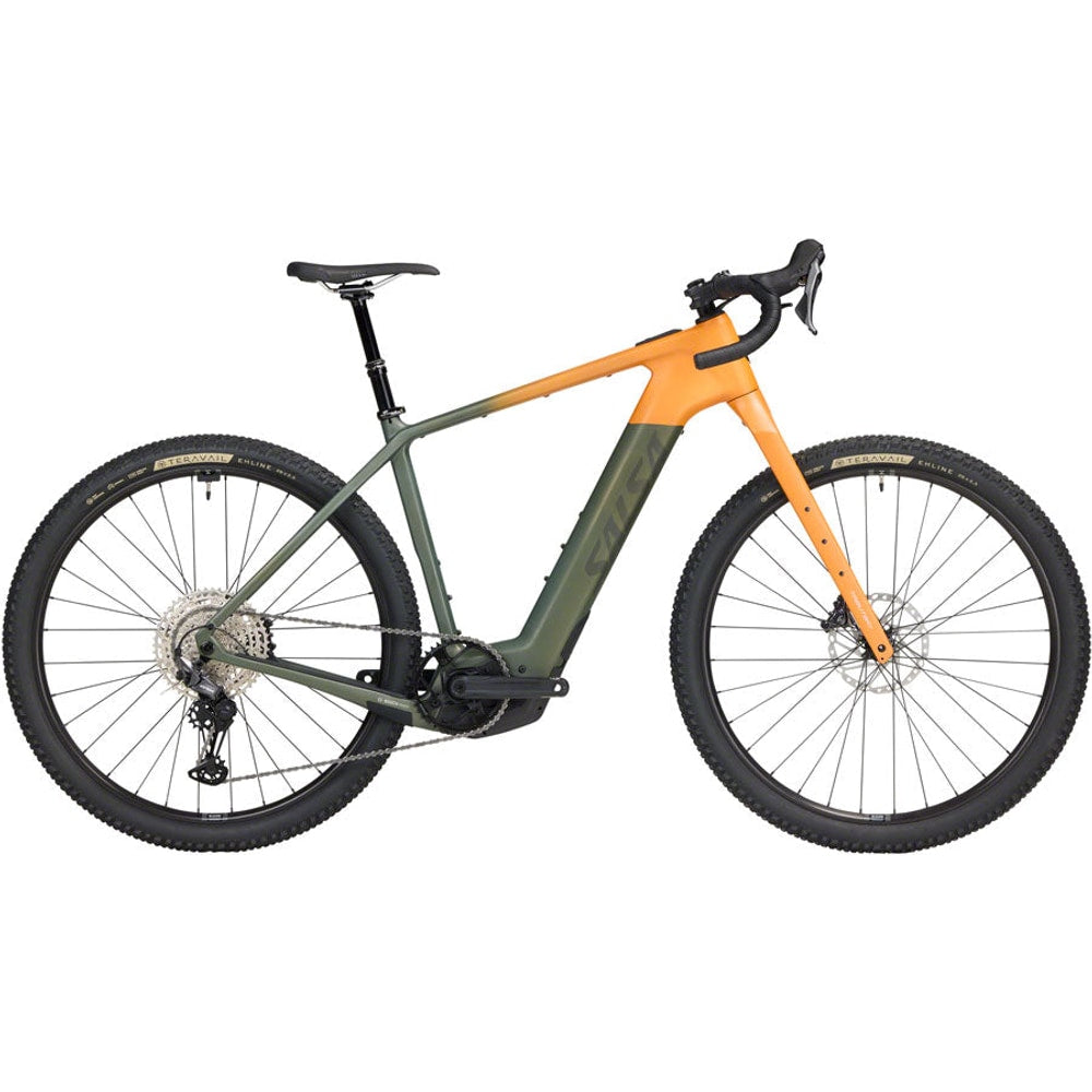 Salsa Tributary C GRX 820 Ebike - 29" Carbon Dark Pine/Terracotta Small