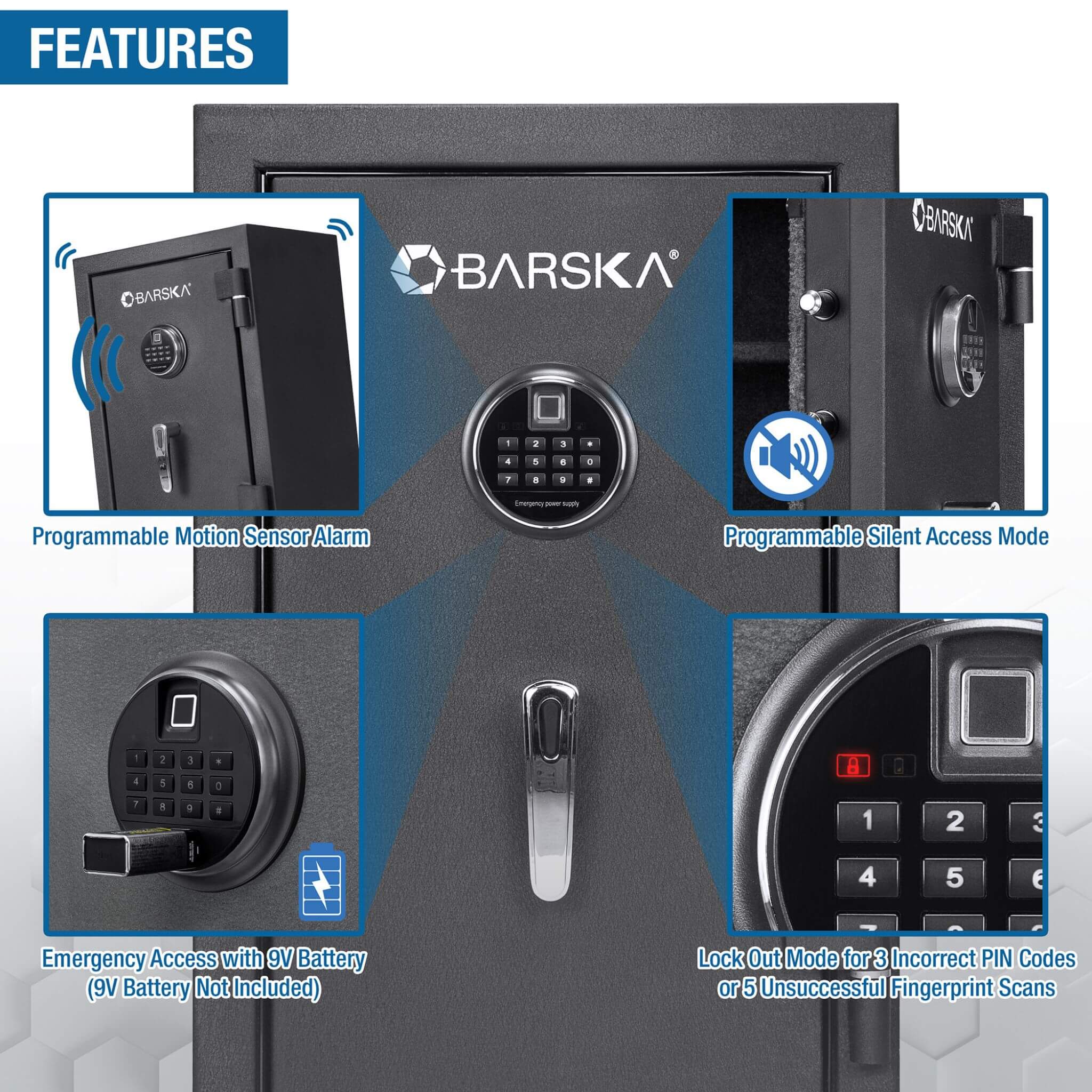 Barska 2.02 CF Heavy-Duty Fire Resistant Safe With Biometric Keypad