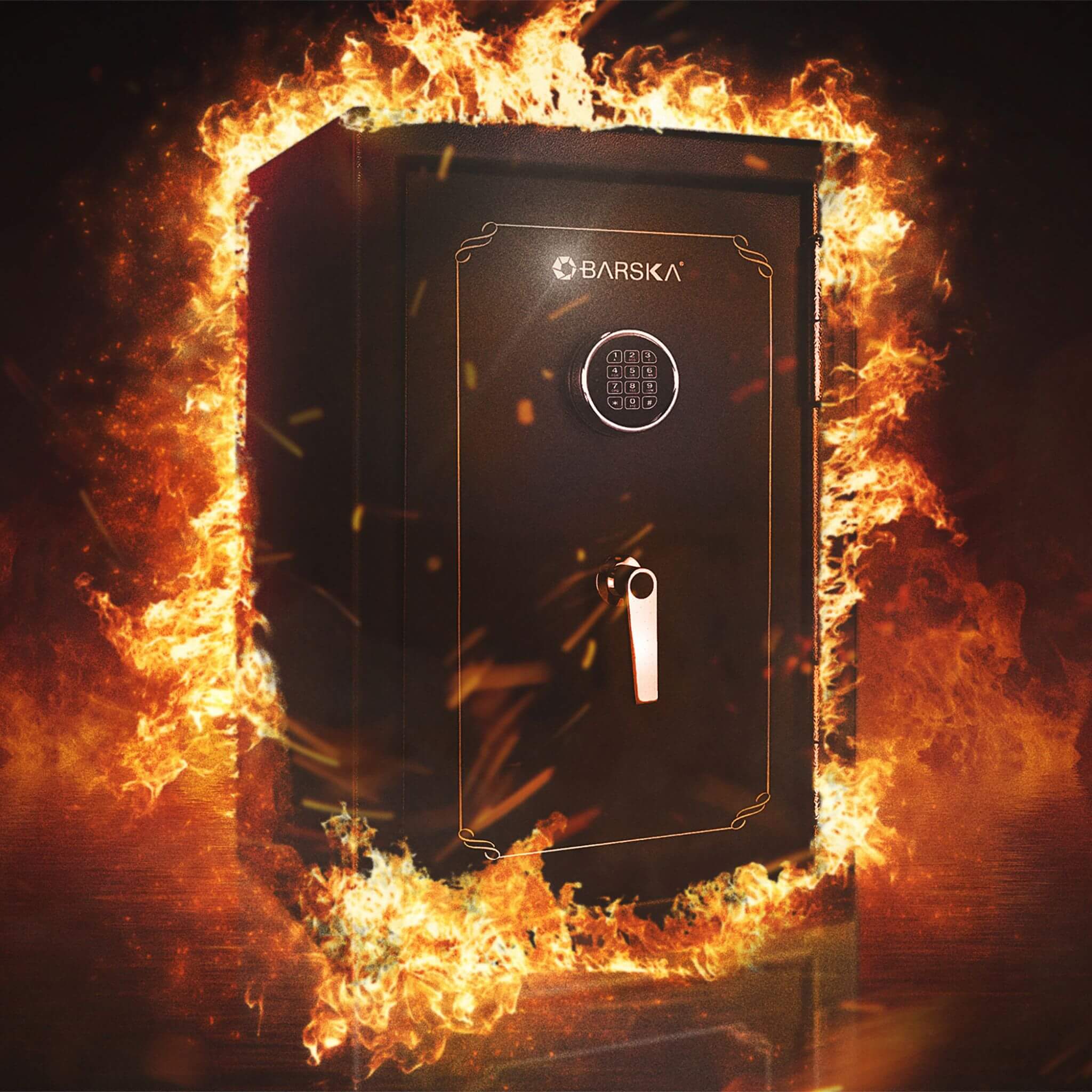 Barska 3.51 CF Heavy-Duty Steel Fireproof Safe Vault With Electronic Lock
