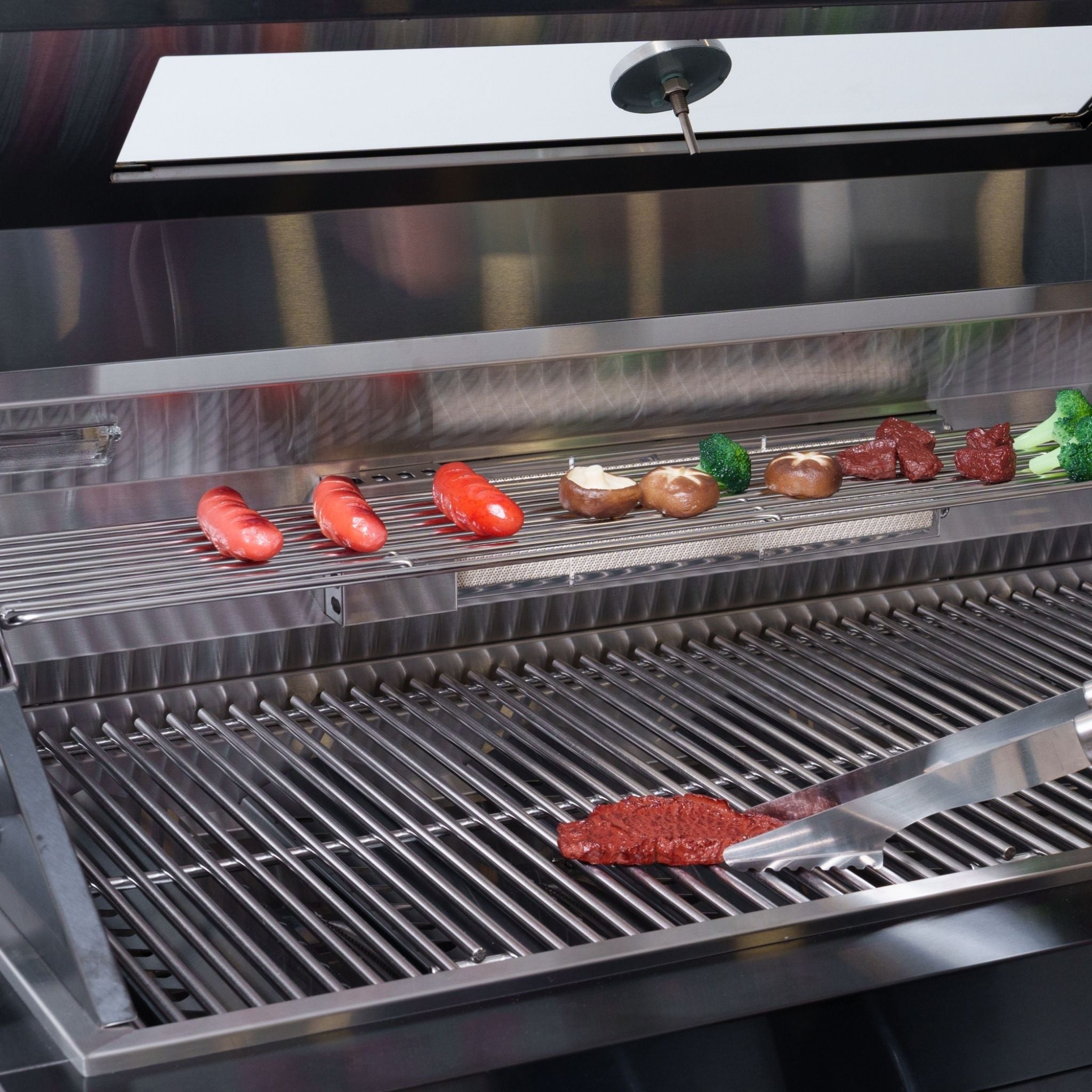 Castelle Flame Premium Black Stainless Steel 4-Burner Gas Grill With Rotisserie Kit