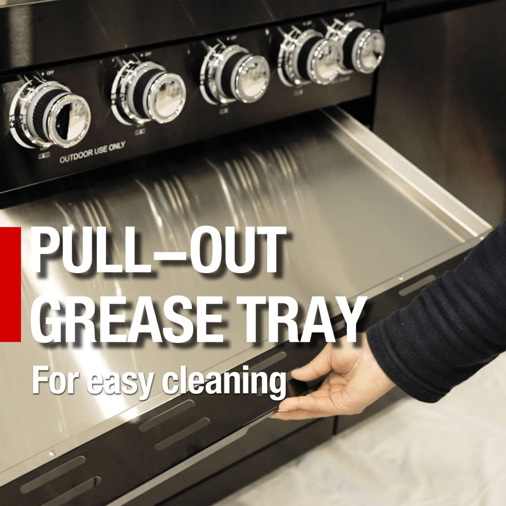 Castelle Flame Premium Black Stainless Steel 6-Burner Gas Grill Kitchen Island With Rotisserie Kit