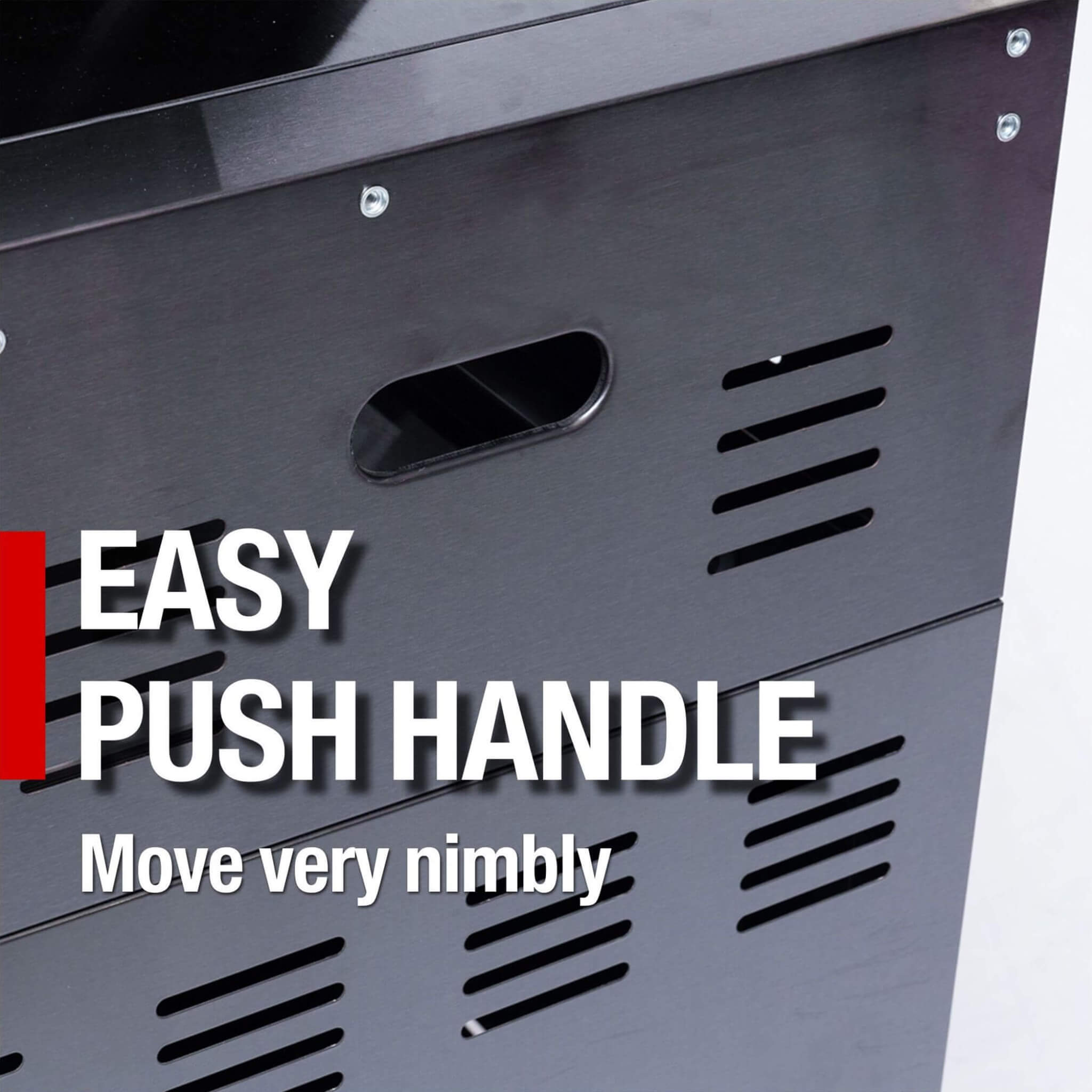 Castelle Flame Premium Black Stainless Steel 6-Burner Gas Grill Kitchen Island With Rotisserie Kit