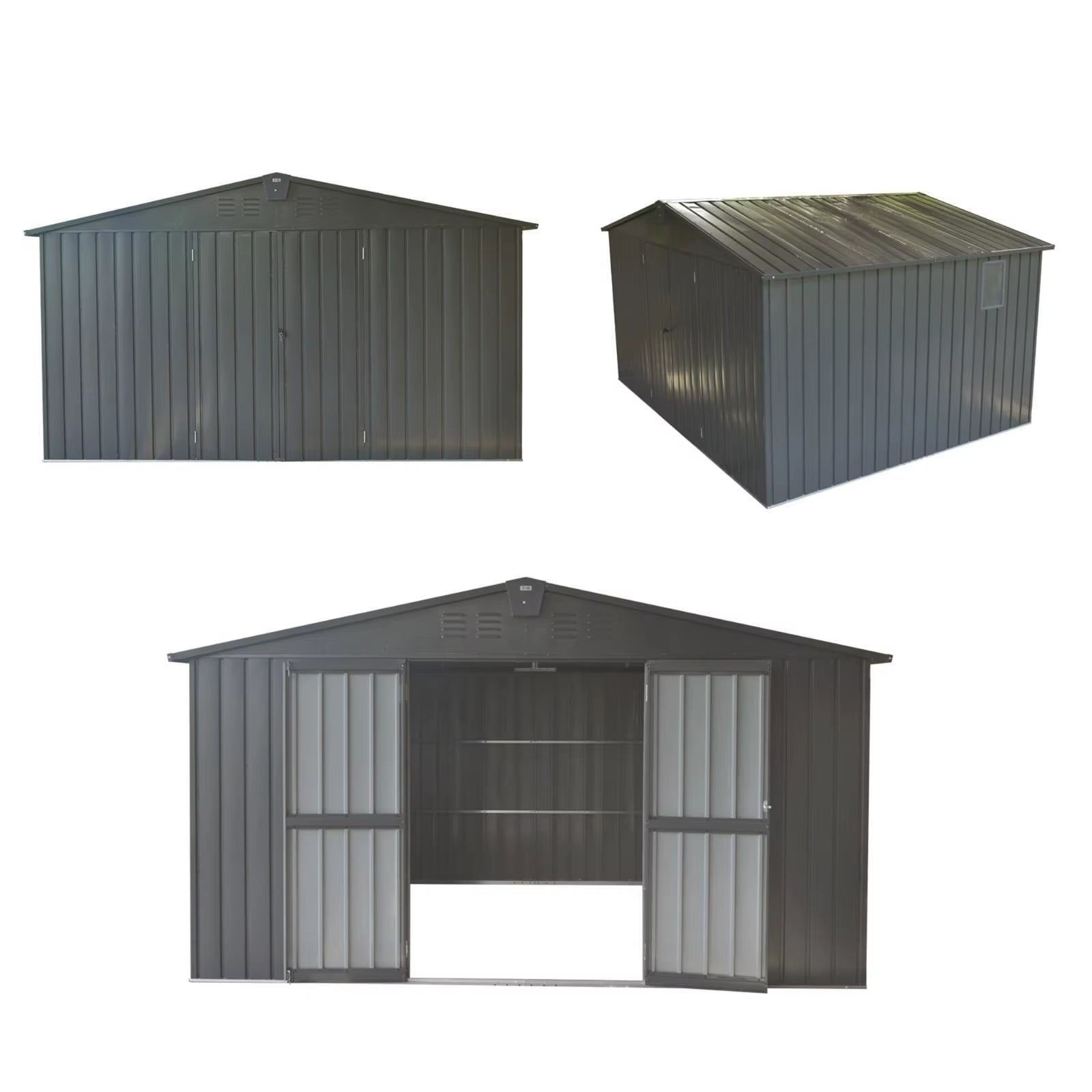 Backyard Storage Shed 11' X 12.5' with Galvanized Steel Frame Window