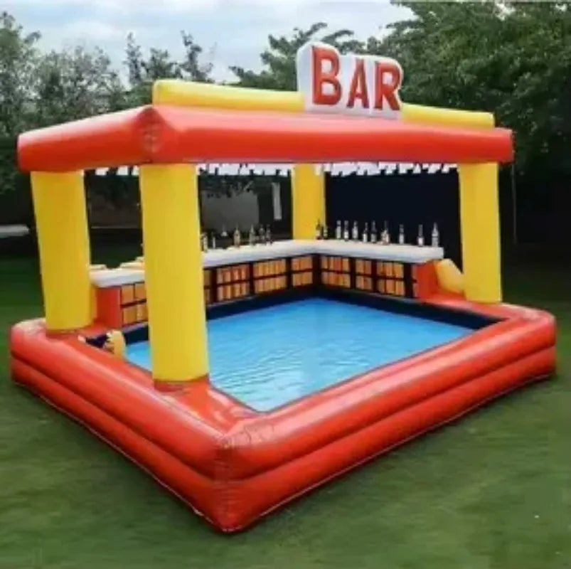 PVC Portable Inflatable Pool Bar Adults Outdoor Yard Party Water Pool Inflatable Bar Tent Blow up Pub Platform Customed 4M5M6M