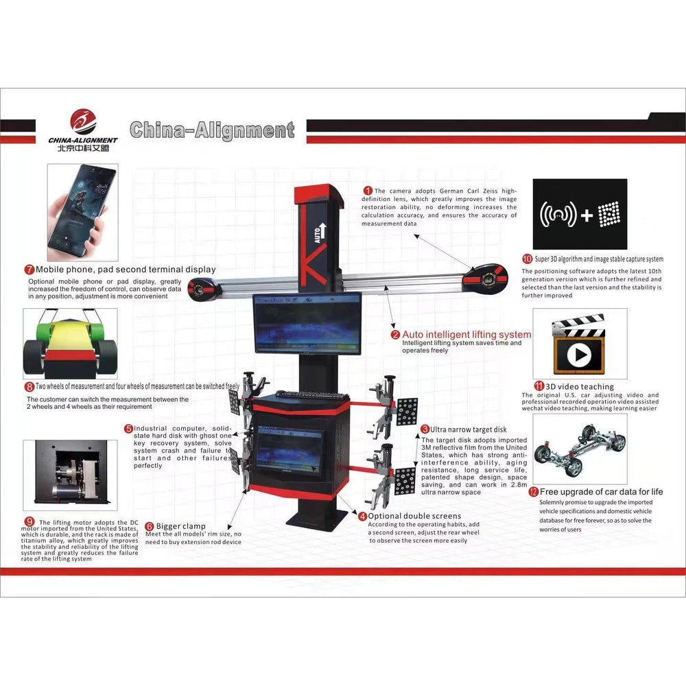 Hot Selling Auto Maintenance Tools 3D Wheel Alignment Equipment Four Wheels Car Aligner Machine