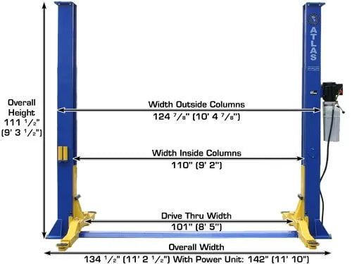 Atlas 9KBPX Baseplate Two Post Lift