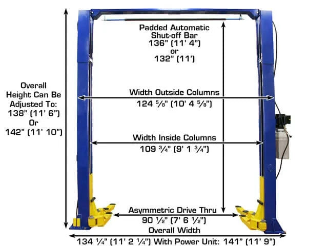 Atlas 9KOHX Overhead Adjustable Height Two Post Lift