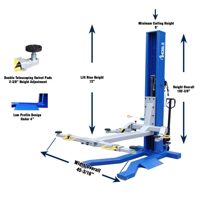 iDEAL iMOBILE MSC-6KLP Mobile Single Column Auto Lift