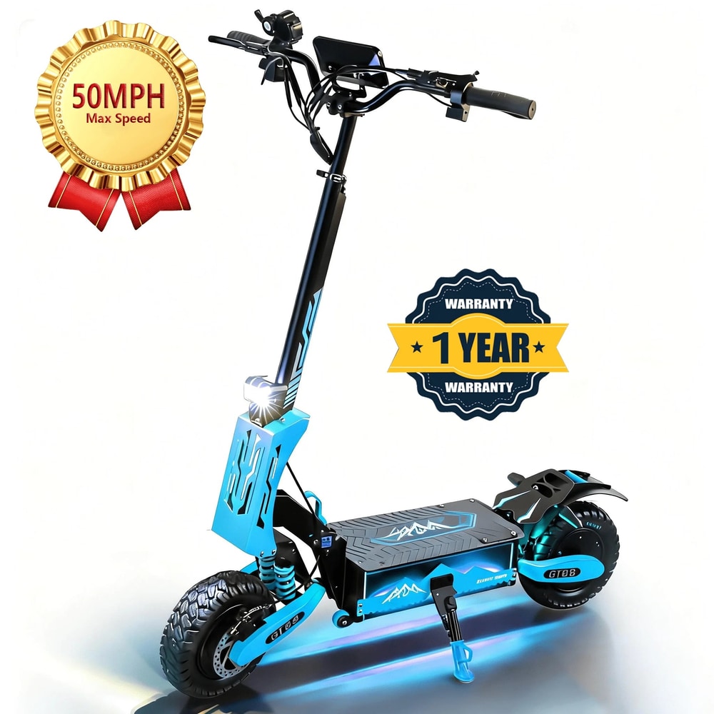 GT08 Electric Scooter for Adults,5600W Dual Motor Off-Road E-Scooter, 50 MPH Top Speed & 46 Miles Long Range, 11" Fat Tires Foldable Motorized Scooter, 60V 27AH UL2272