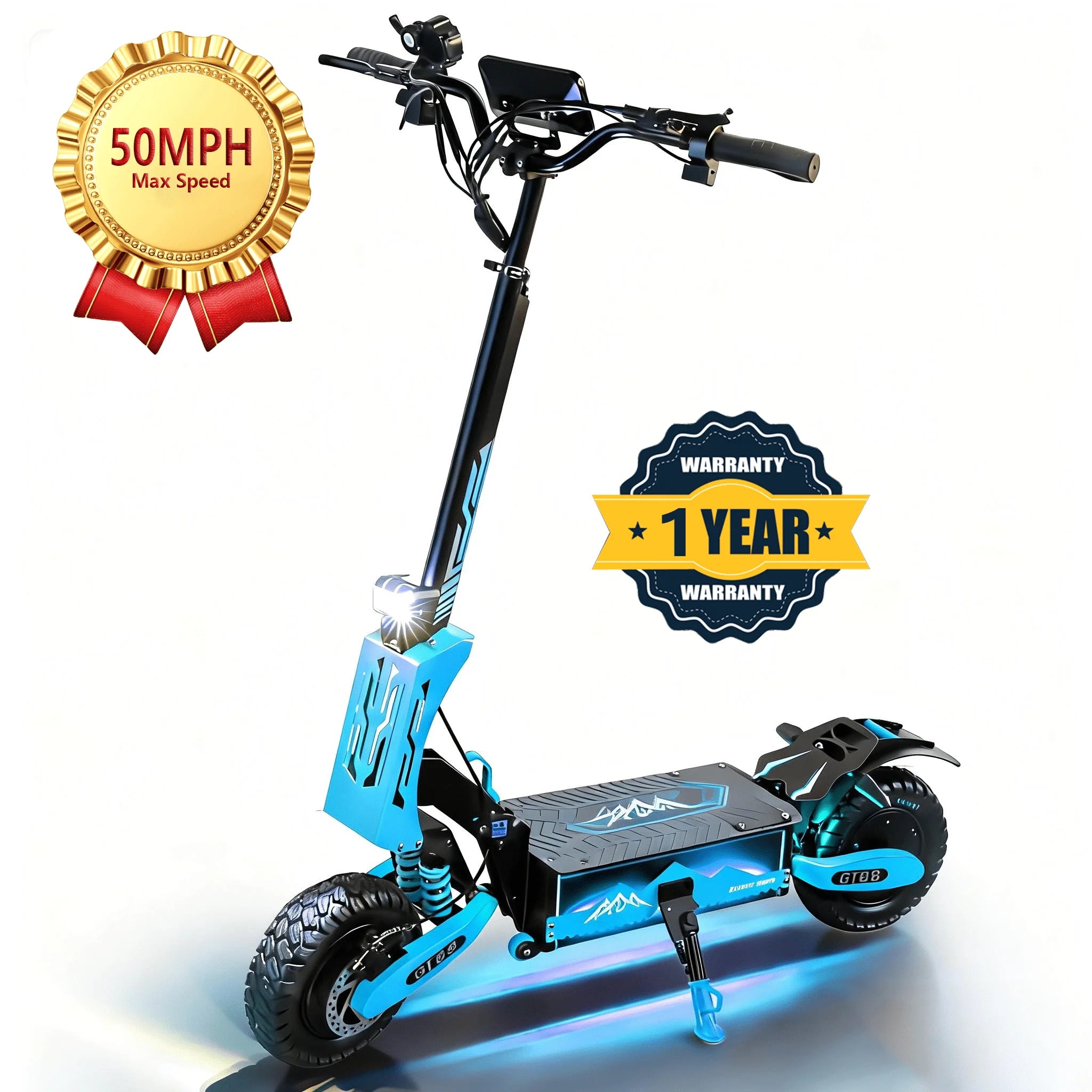 GT08 Electric Scooter for Adults,5600W Dual Motor Off-Road E-Scooter, 50 MPH Top Speed & 46 Miles Long Range, 11" Fat Tires Foldable Motorized Scooter, 60V 27AH UL2272