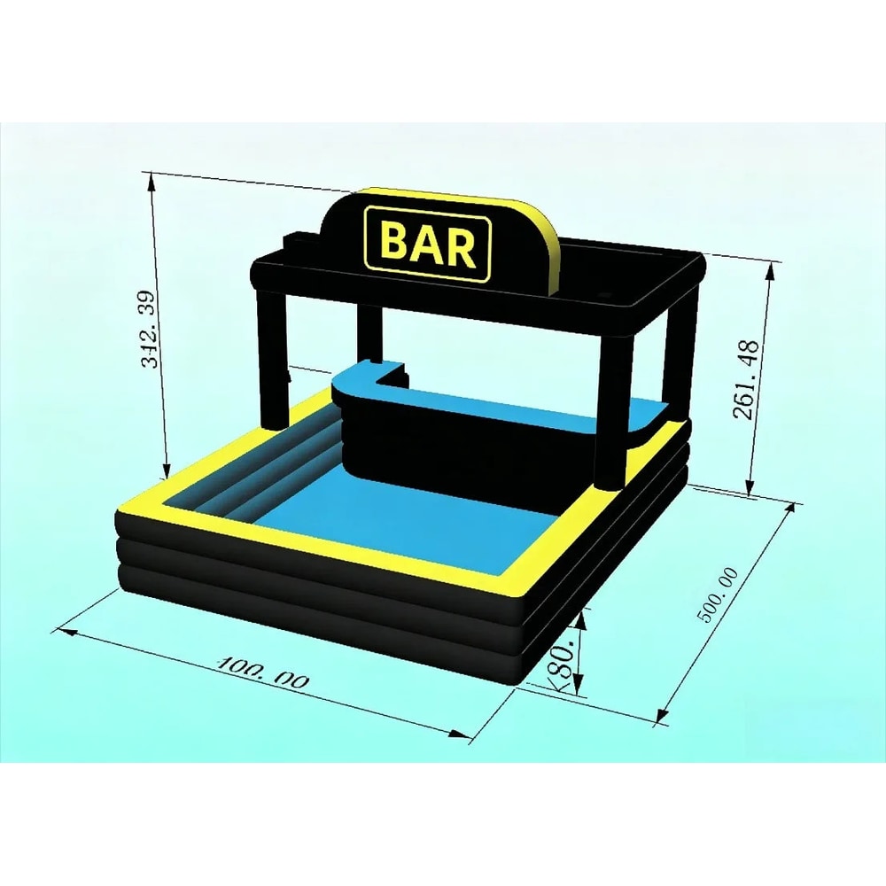 PVC Portable Inflatable Pool Bar Adults Outdoor Yard Party Water Pool Inflatable Bar Tent Blow up Pub Platform Customed 4M5M6M