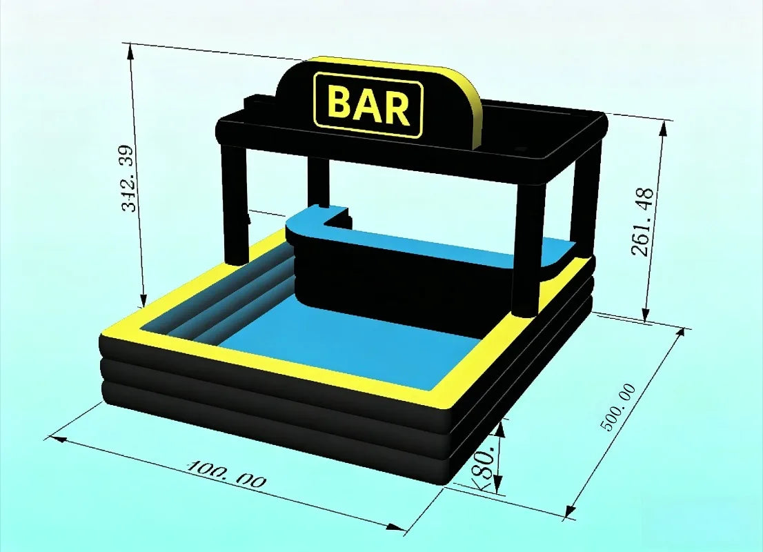PVC Portable Inflatable Pool Bar Adults Outdoor Yard Party Water Pool Inflatable Bar Tent Blow up Pub Platform Customed 4M5M6M
