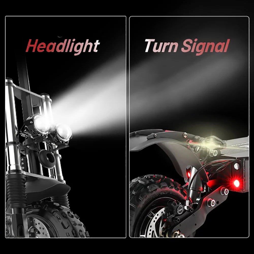 72V 6000W Electric Scooter Adults, up to 55 MPH, 11" Wheel Tubeless off Road Tire, Hydraulic Suspension, Foldable Escooter with Seat