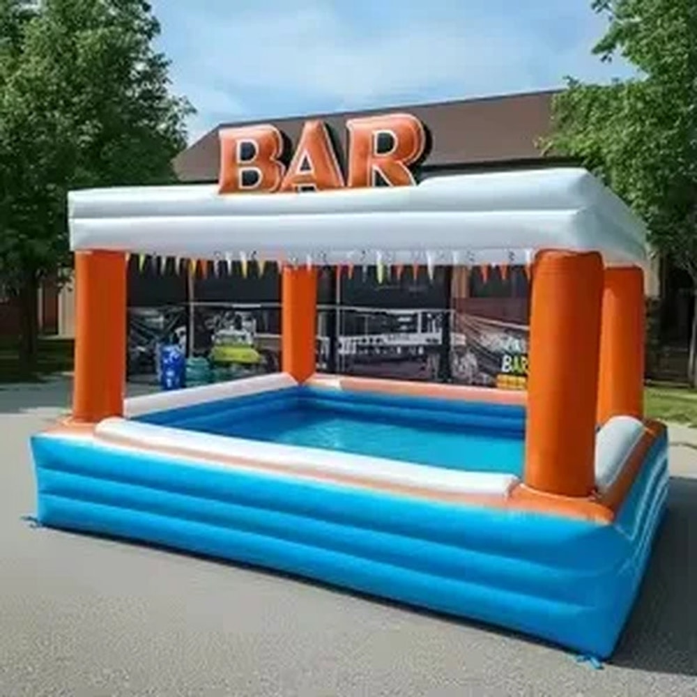 PVC Portable Inflatable Pool Bar Adults Outdoor Yard Party Water Pool Inflatable Bar Tent Blow up Pub Platform Customed 4M5M6M