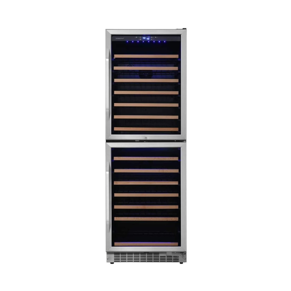Edgestar 24-Inch 142 Bottle Built-In Dual Zone Double Door Wine Cooler With Door Lock [CWR1553DD] (SAK30742)