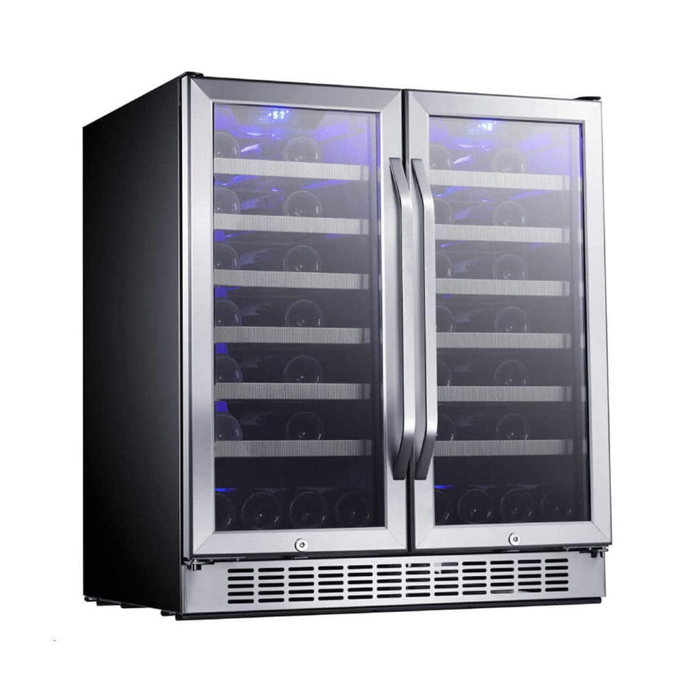 Edgestar 30-Inch Wide 56 Bottle Capacity Built-In French Door Wine Cooler With Door Locks [CWR5631FD] (SAK56381)