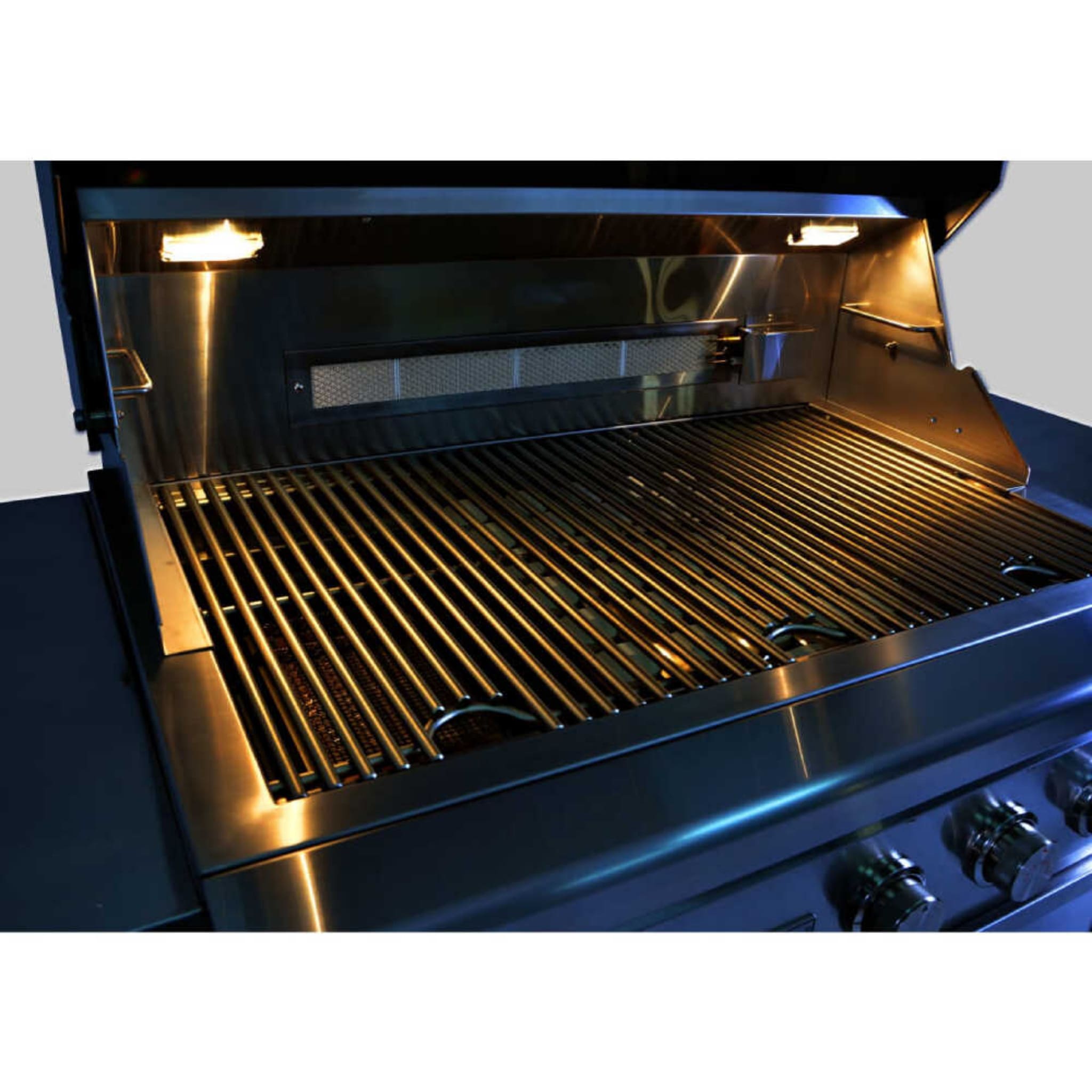 Edgestar 89K BTU 36-Inch Liquid Propane Freestanding LED Lighting Grill Cart With Rotisserie