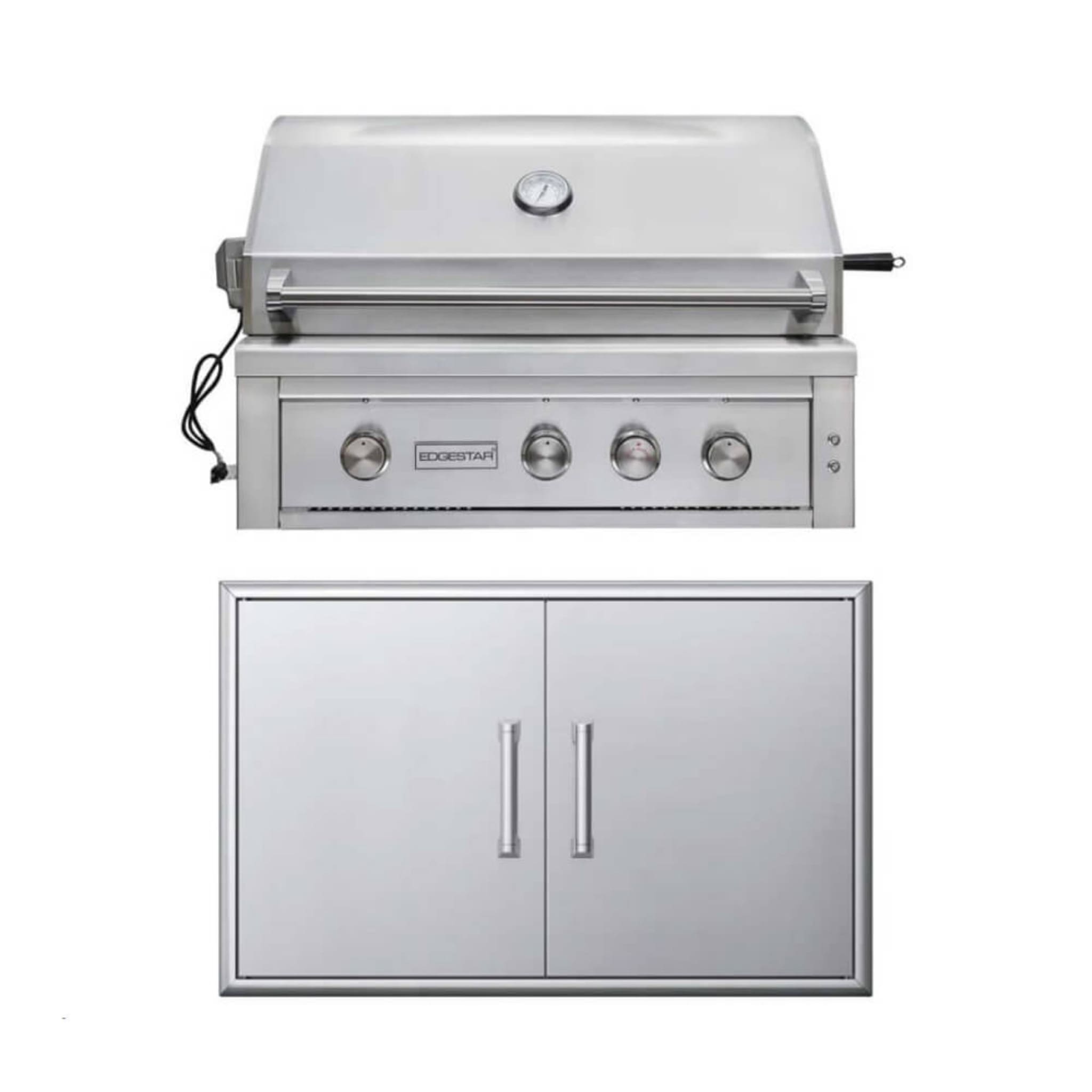 Edgestar 89K BTU 36-Inch Built-In Grill With Insulated Jacket And Double Access Doors