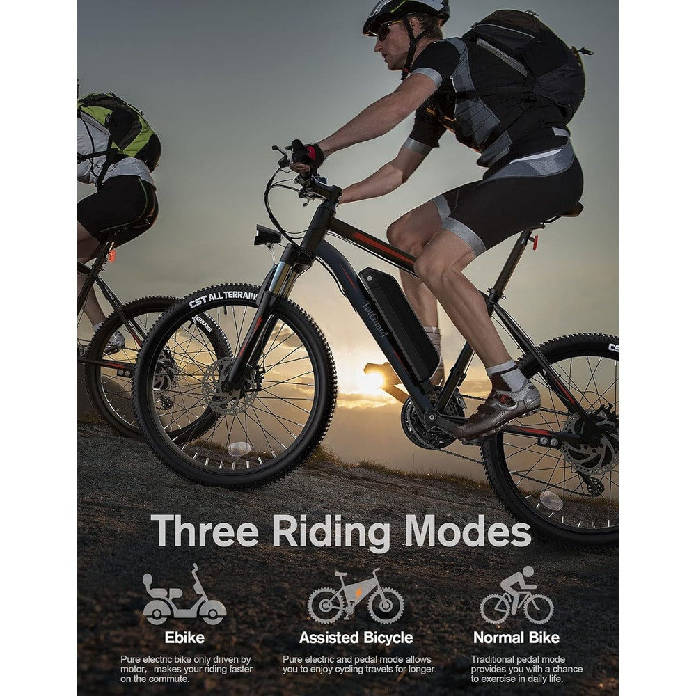Electric Bike for Adults, 26" Ebike with Peak 500W Brushless Motor, Electric Mountain Bike with 374Wh Removable Battery, 50 Miles Electric Bicycle with Suspension Fork, 21 Speed, LCD Display.