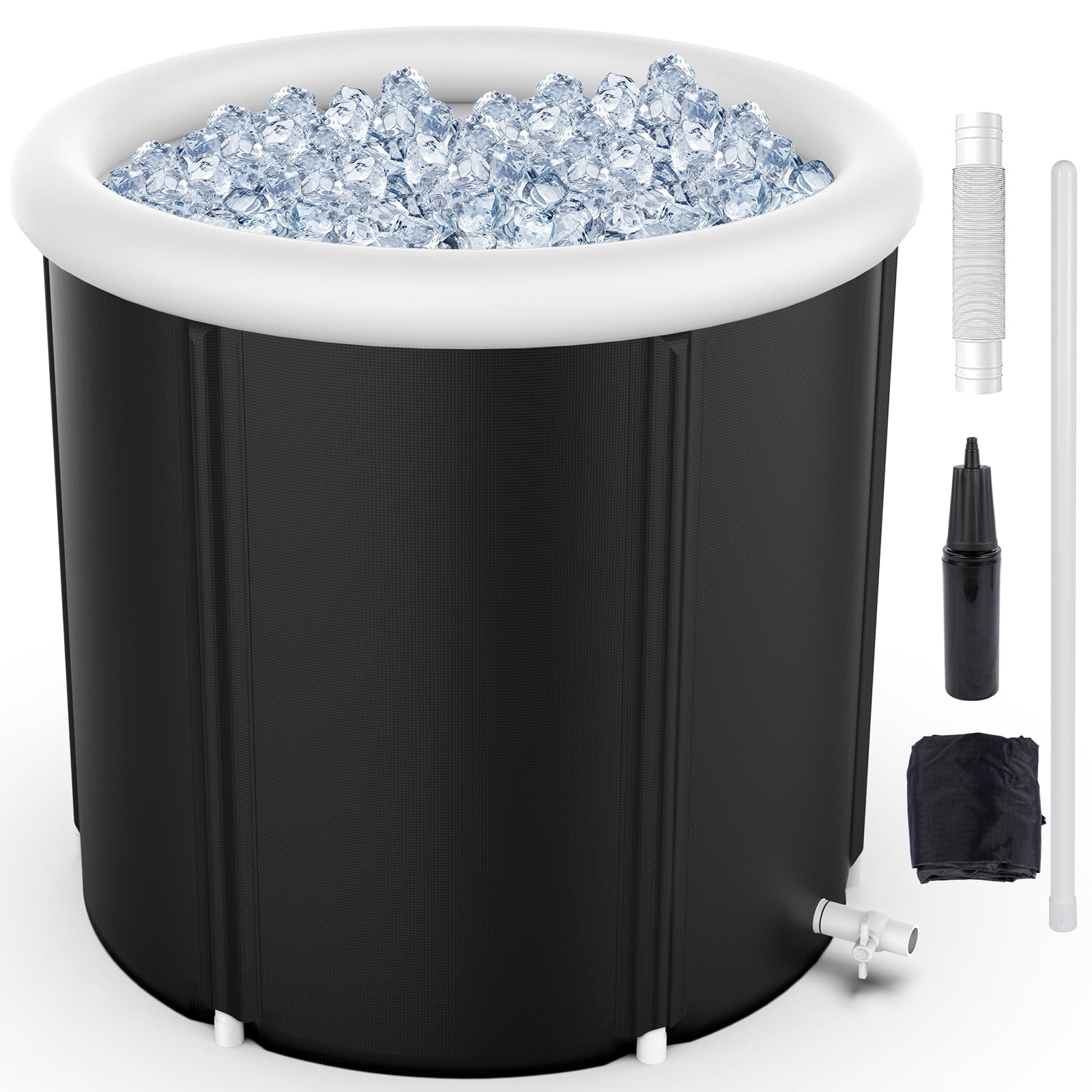 Foldable Ice Bath Tub Compatible with Water Chillers, Portable Cold Plunge with Cover for Athletes and Adult