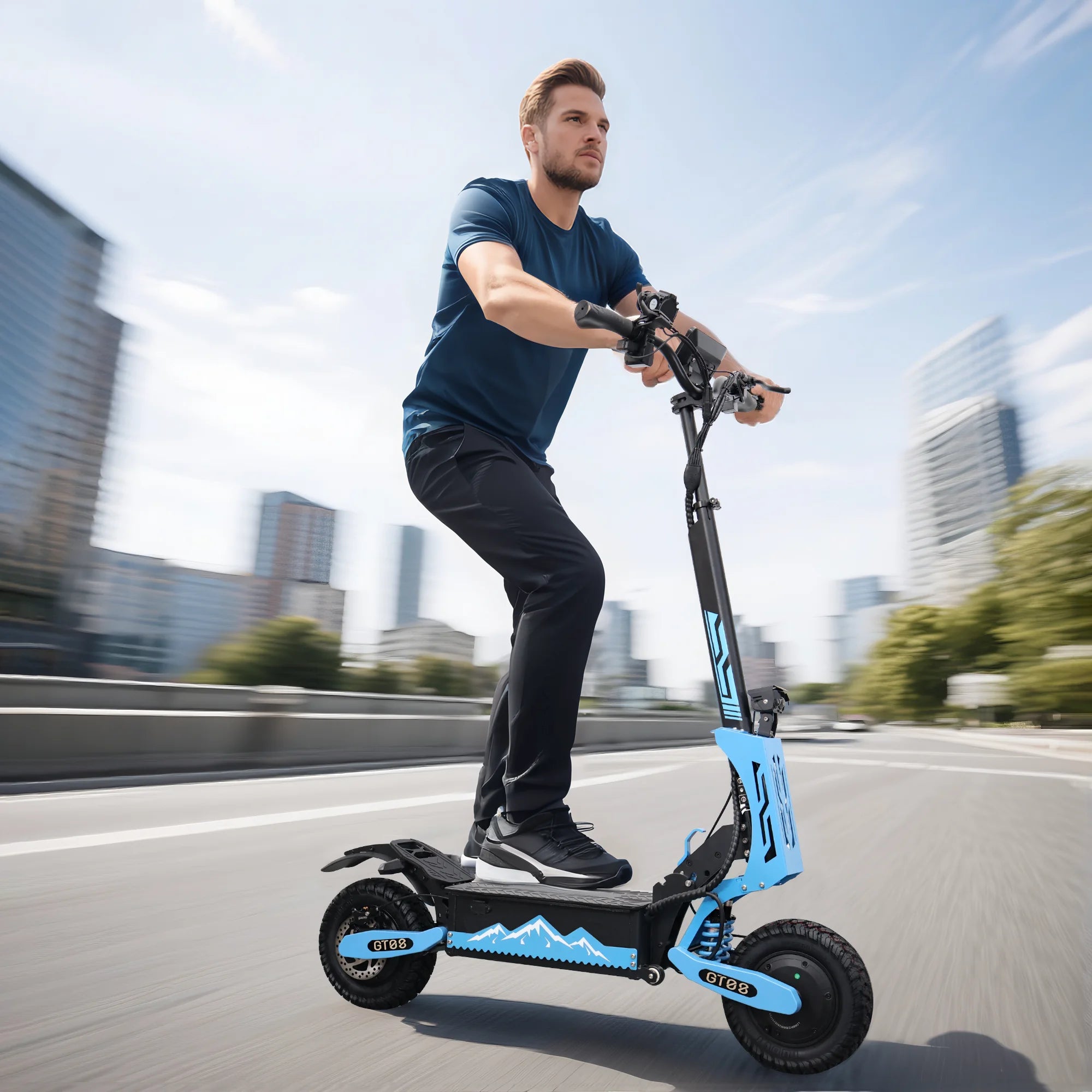 GT08 Electric Scooter for Adults,5600W Dual Motor Off-Road E-Scooter, 50 MPH Top Speed & 46 Miles Long Range, 11" Fat Tires Foldable Motorized Scooter, 60V 27AH UL2272