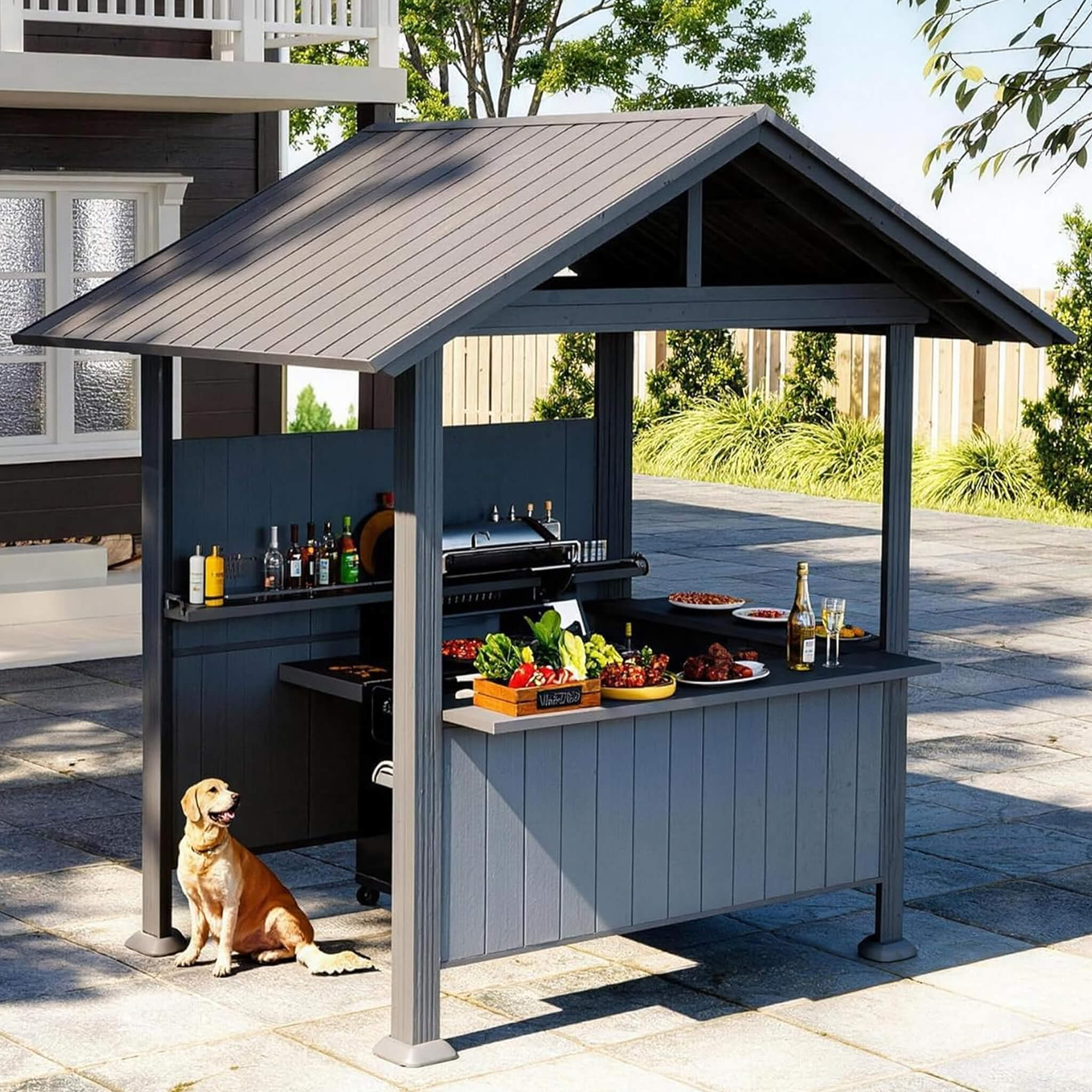 [06X09FT] Alora Heavy-Duty Gable Roof Hardtop Grill Gazebo
