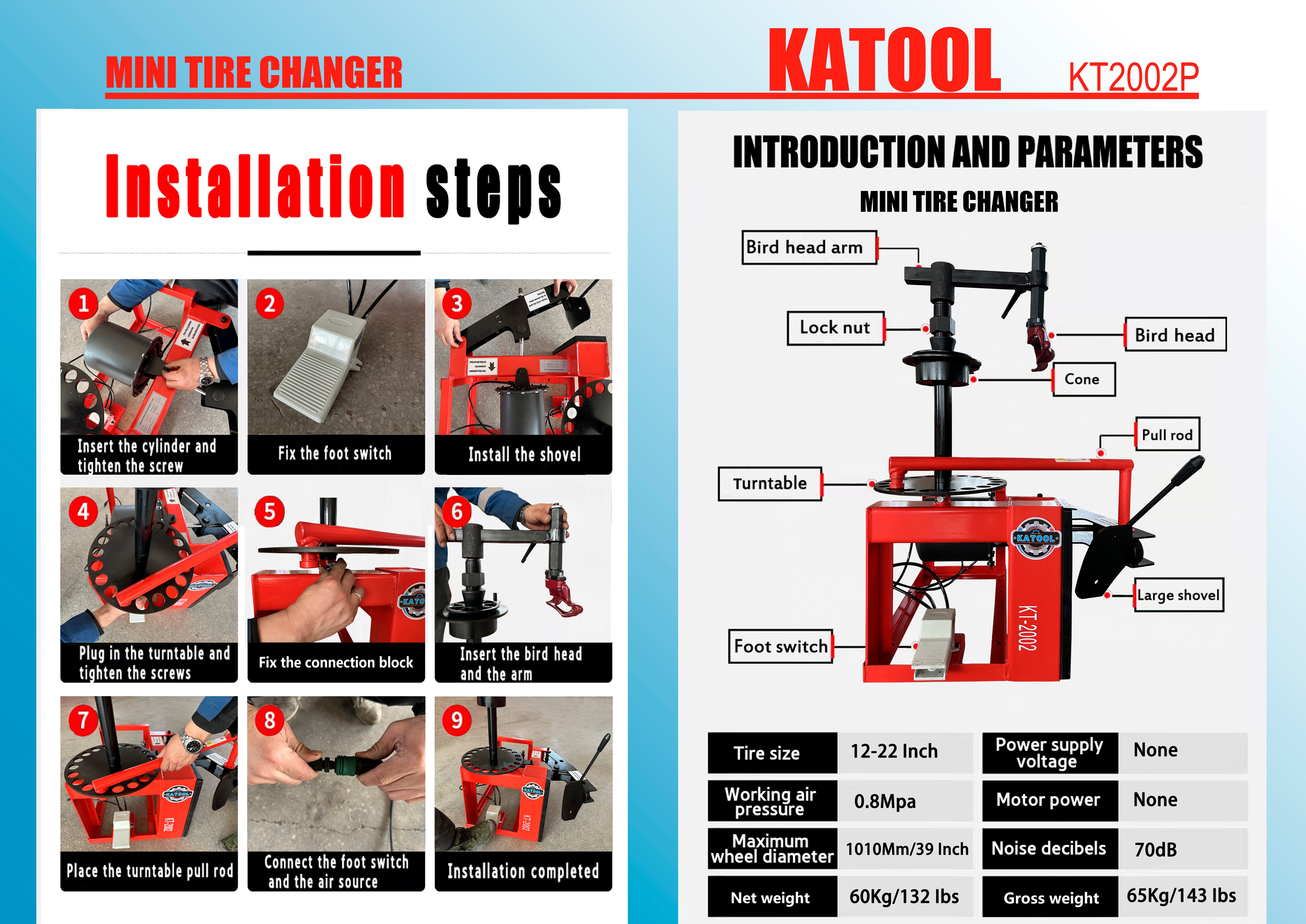 Katool KT-2002 Manual Tire Changer Tire Machine
