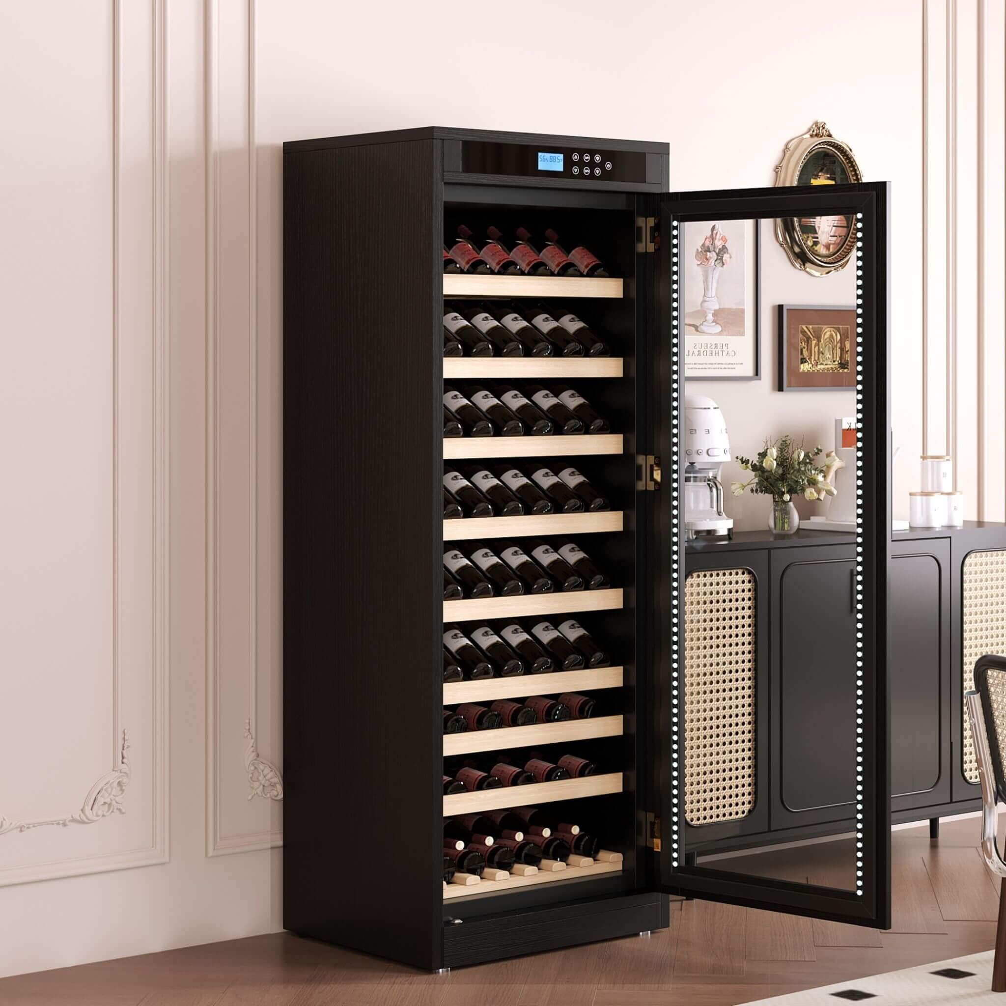 Nuvia Premium Smart Temperature-Controlled Multi-Tier Wine Cabinet For Home And Bar