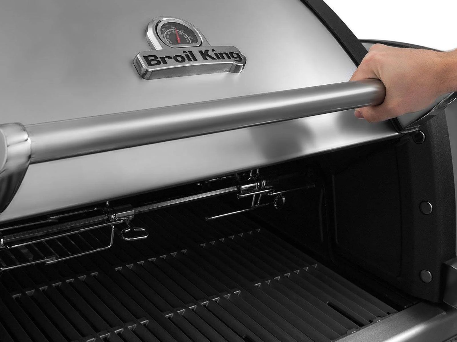 Broil King 118 x 70-Inch Outdoor Kitchen Island with Imperial S 690i 6-Burner Gas Grill, Rotisserie, Side Burner & Refrigerator