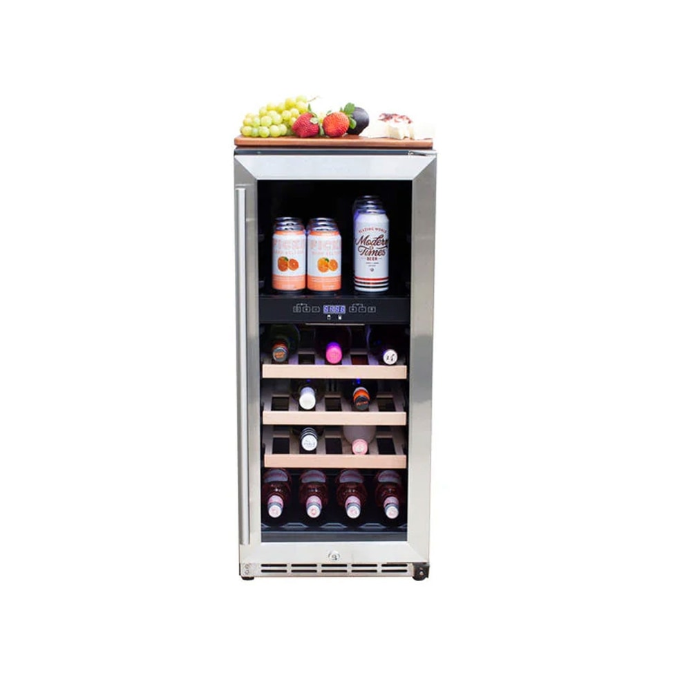 TrueFlame 15-Inch 3.2 Cu. Ft. Outdoor Rated Dual Zone Wine Cooler
