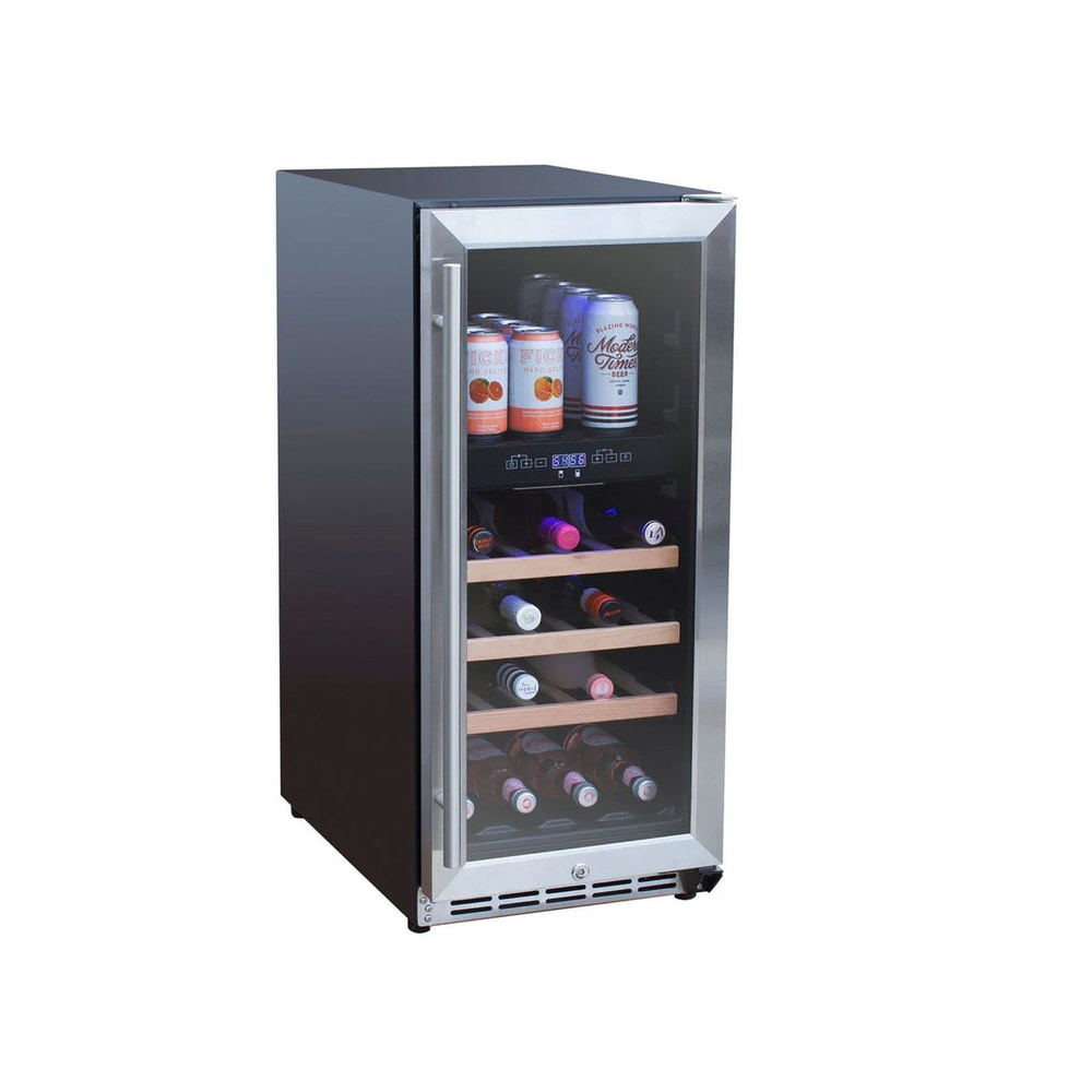 TrueFlame 15-Inch 3.2 Cu. Ft. Outdoor Rated Dual Zone Wine Cooler
