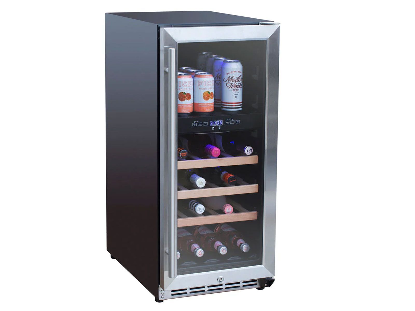 TrueFlame 15-Inch 3.2 Cu. Ft. Outdoor Rated Dual Zone Wine Cooler