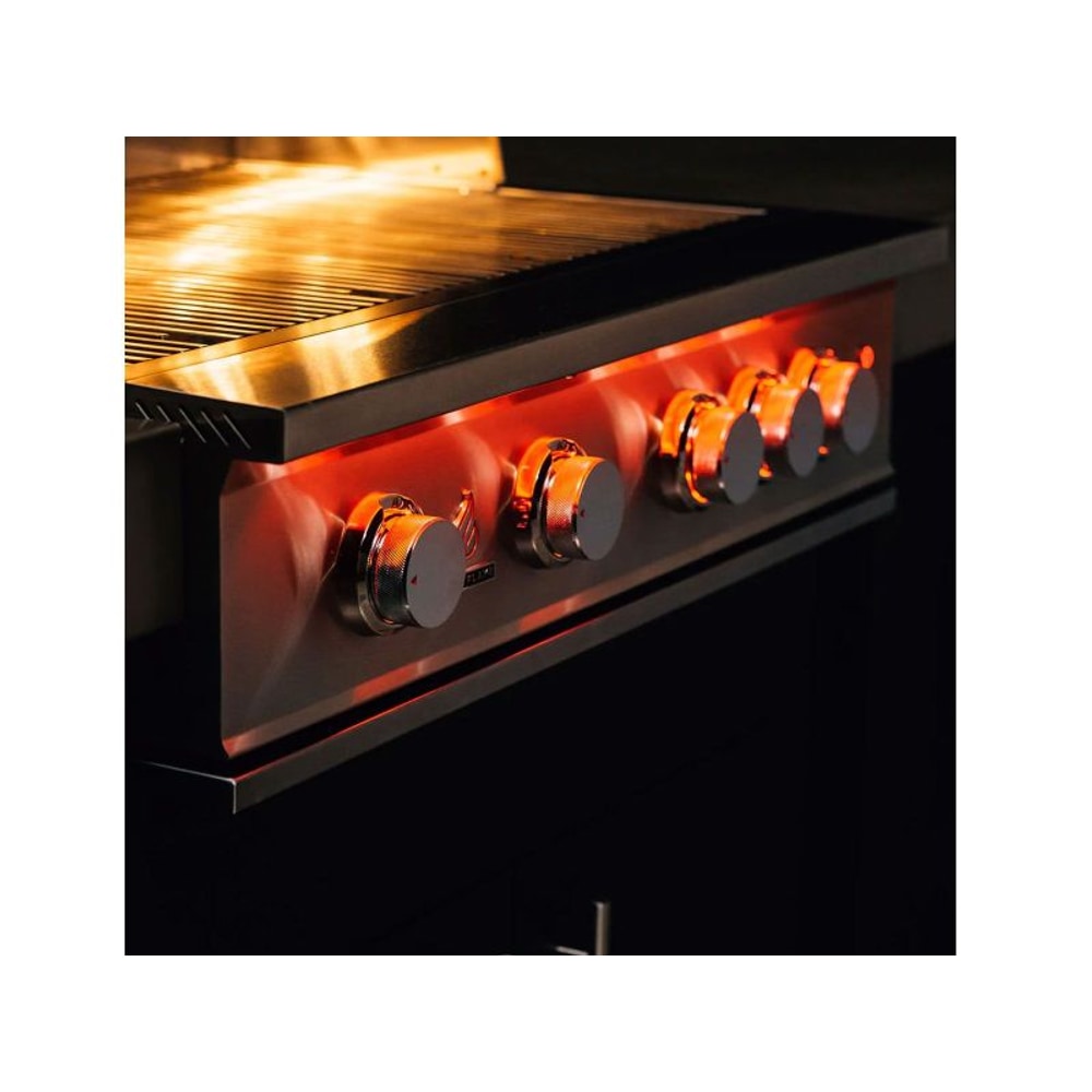TrueFlame 32-Inch 4-Burner Freestanding Gas Grill with Rear Infrared Burner and Grill Lights