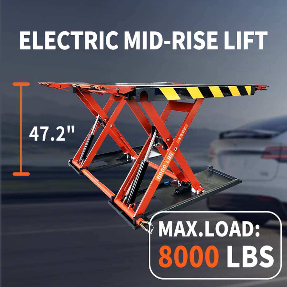 Katool KT-X90E 8000 lbs Electric Mid Rise Scissor Lift